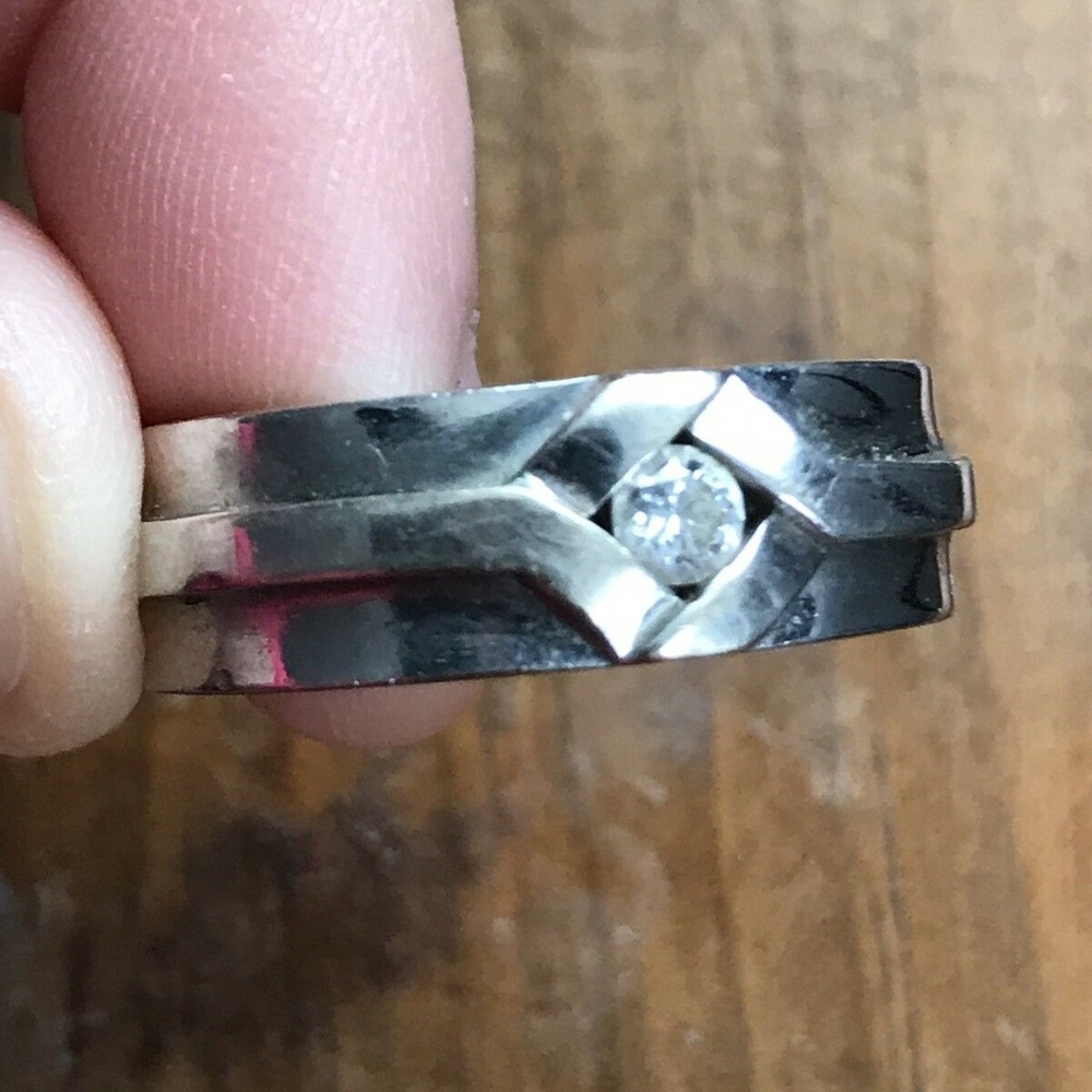 Men's White Gold Wedding Band 14K